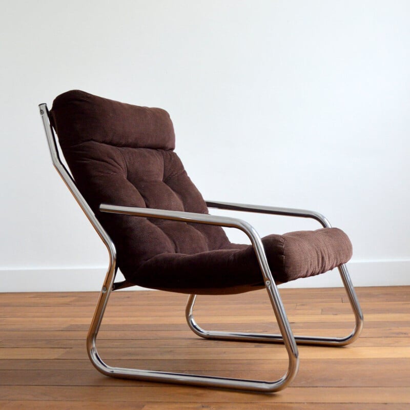 Vintage-Sessel aus Cord, 1970