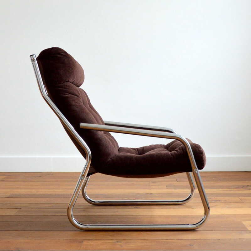 Vintage corduroy armchair, 1970