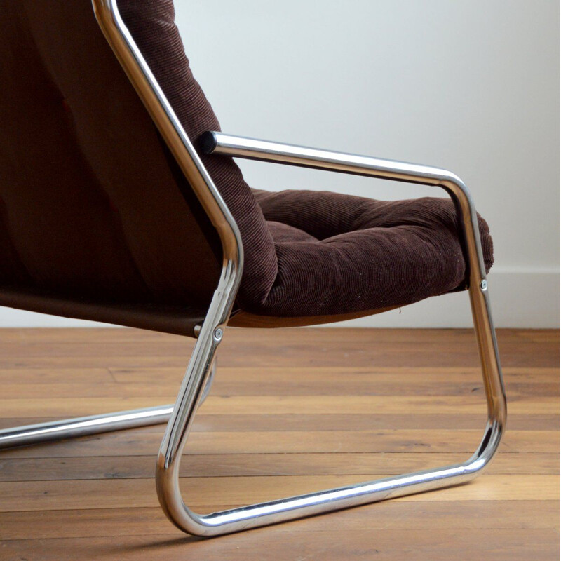 Vintage corduroy fauteuil, 1970