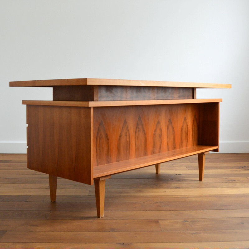 Scandinavian vintage teak and rosewood desk, 1960