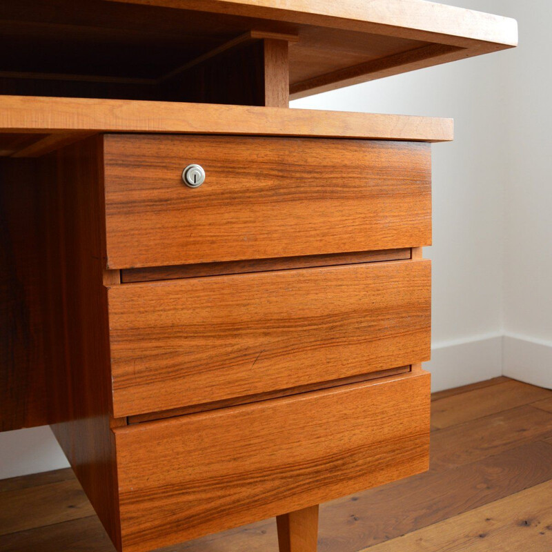 Scandinavian vintage teak and rosewood desk, 1960