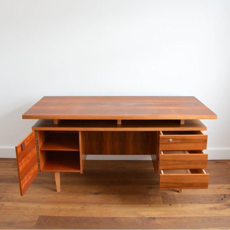 Scandinavian vintage teak and rosewood desk, 1960