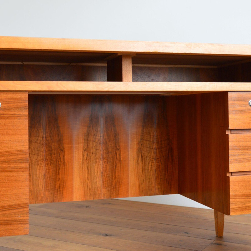 Scandinavian vintage teak and rosewood desk, 1960