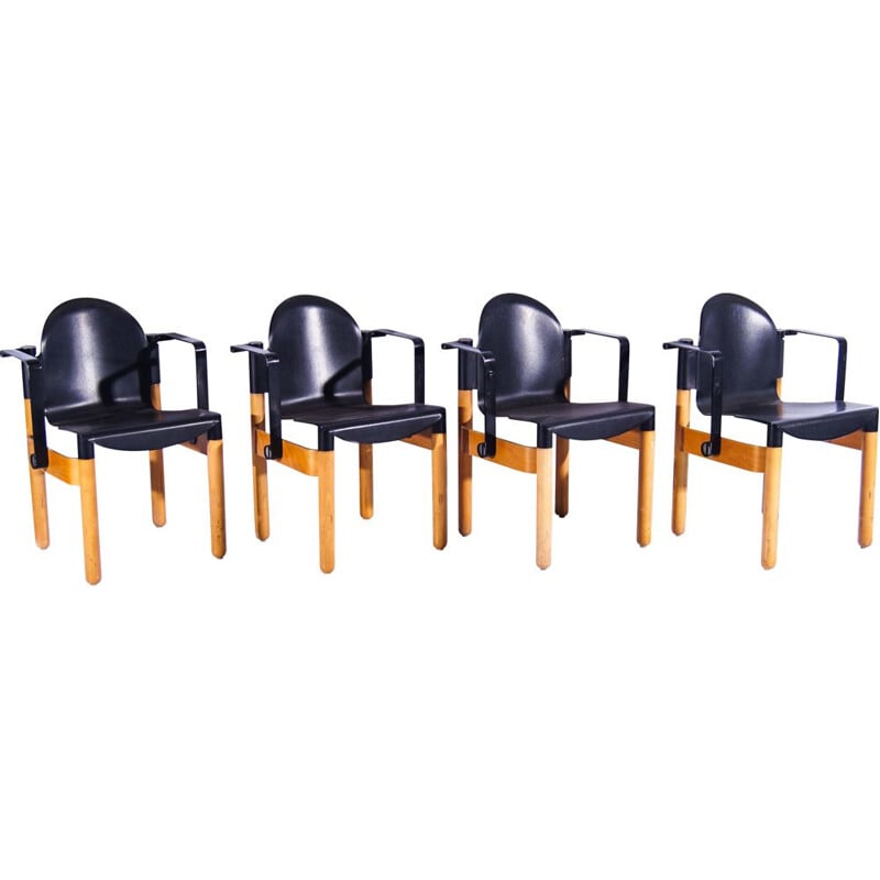 Set of 4 vintage Flex 2000 armchairs by Gerd Lange for Thonet, 1970s