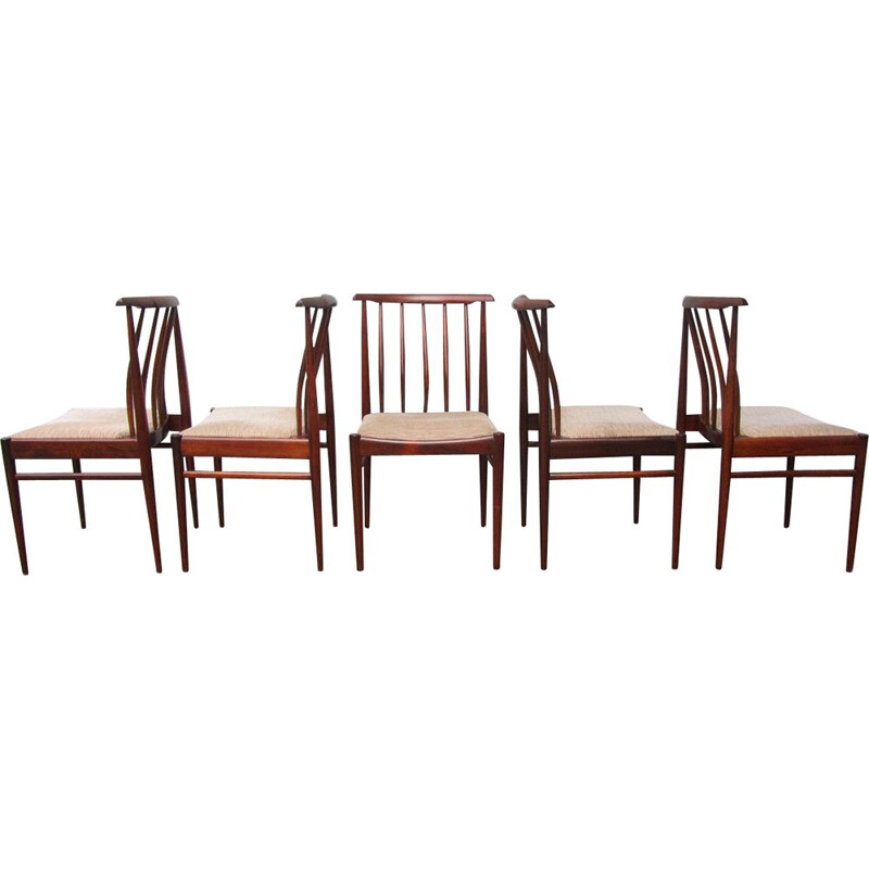 Ensemble de 5 chaises vintage en bois massif par Awa Meubelfabriek, 1960