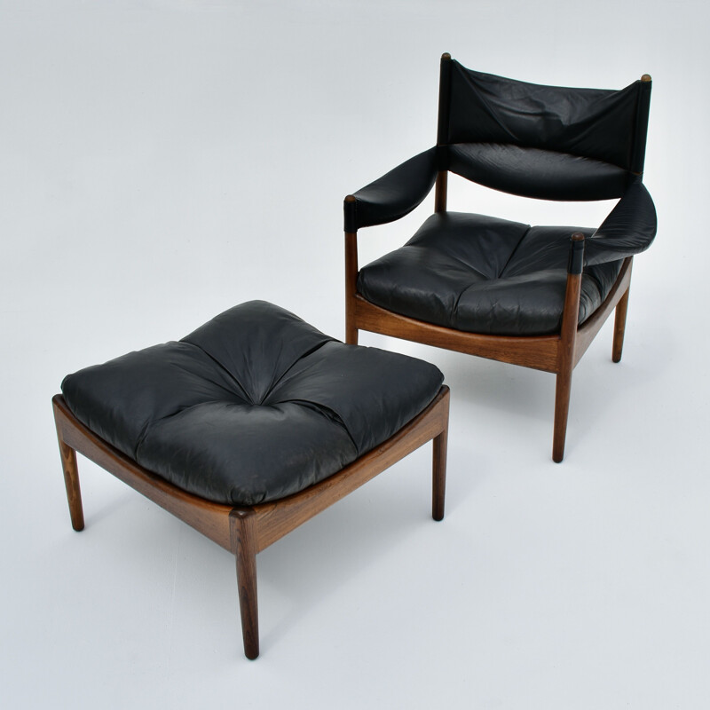 Vintage armchair and ottoman model Modus by Kristian Solmer Vedel for Søren Willadsen møbelfabrik
