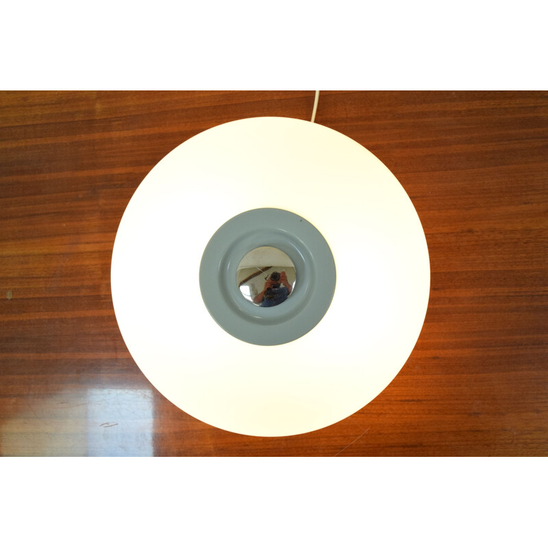 Vintage wall lamp in milk glass and metal by Josef Hurka for Napako, Czechoslovakia 1970