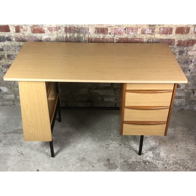 Vintage Brandt desk in formica and veneer, 1960