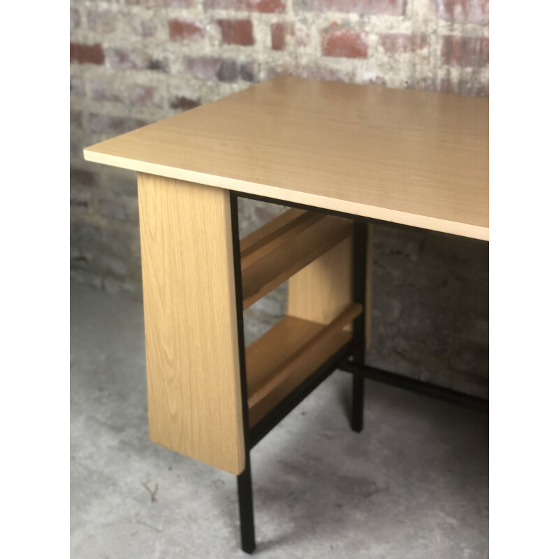 Vintage Brandt desk in formica and veneer, 1960