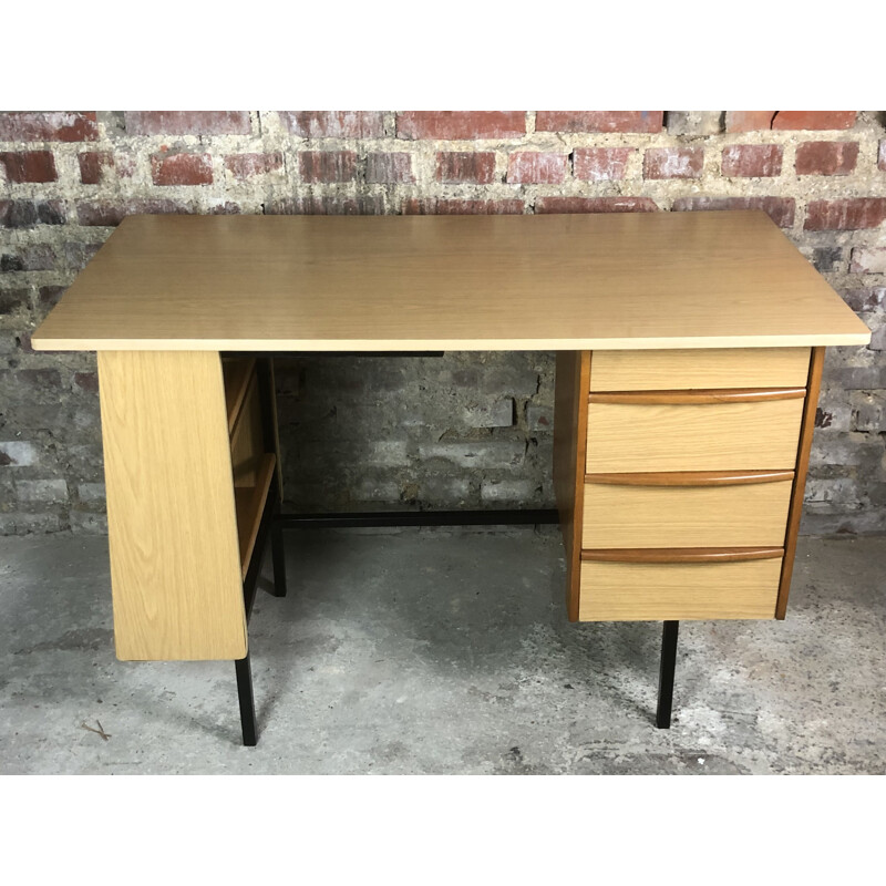 Vintage Brandt desk in formica and veneer, 1960