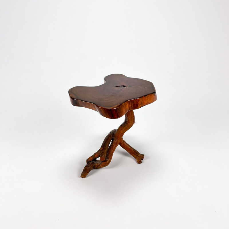 Mid century massive oak wood stool, 1960s