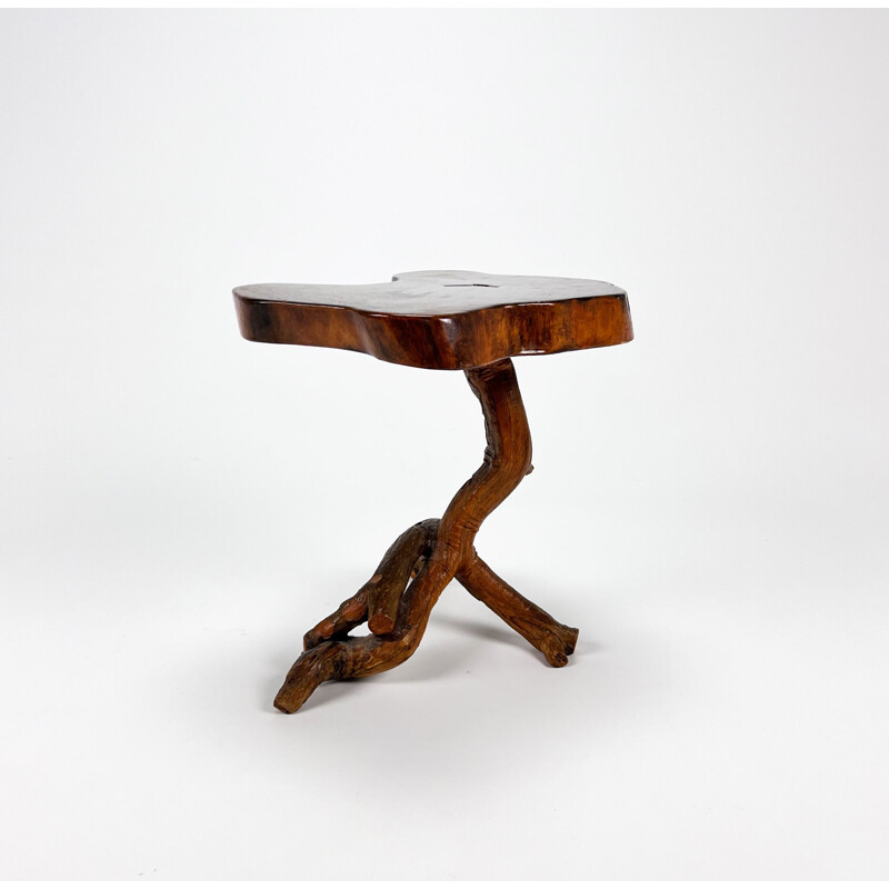 Mid century massive oak wood stool, 1960s