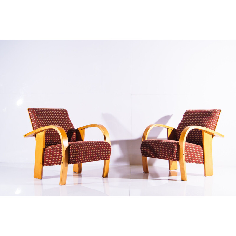 Pair of vintage bentwood armchairs, Netherlands 1970