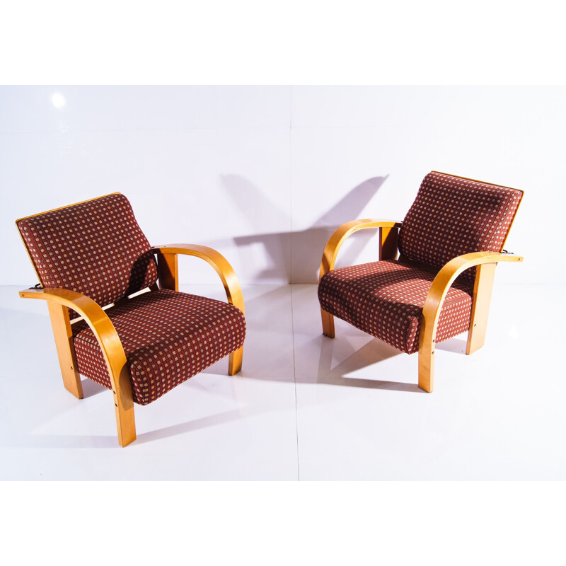 Pair of vintage bentwood armchairs, Netherlands 1970