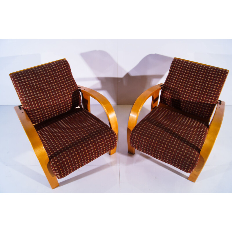 Pair of vintage bentwood armchairs, Netherlands 1970