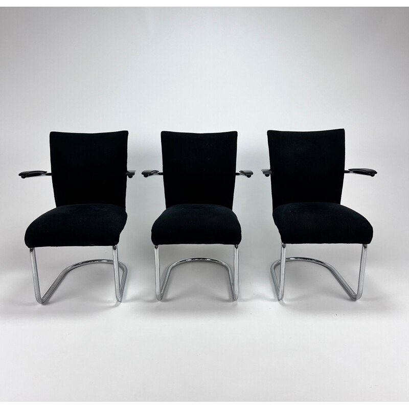Set of 3 vintage model 7018 armchairs by Gebroeders de Wit, 1950s