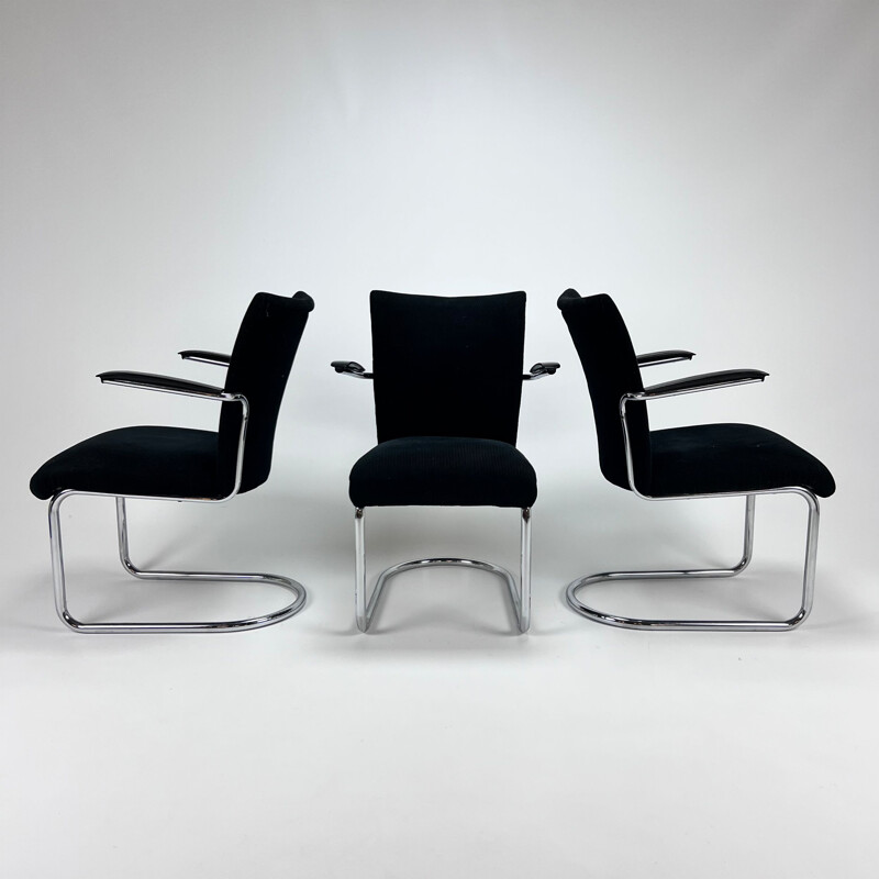Set of 3 vintage model 7018 armchairs by Gebroeders de Wit, 1950s