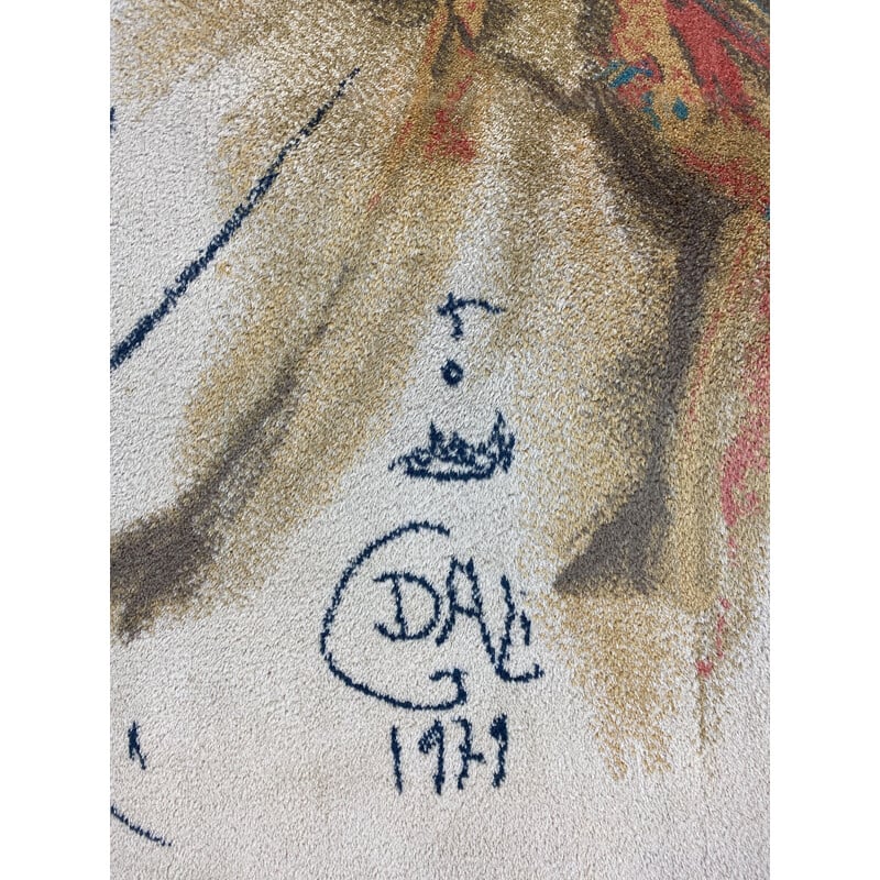 Tapis vintage en laine "Le Grand Pavon" de Salvador Dalí, Danemark 1979