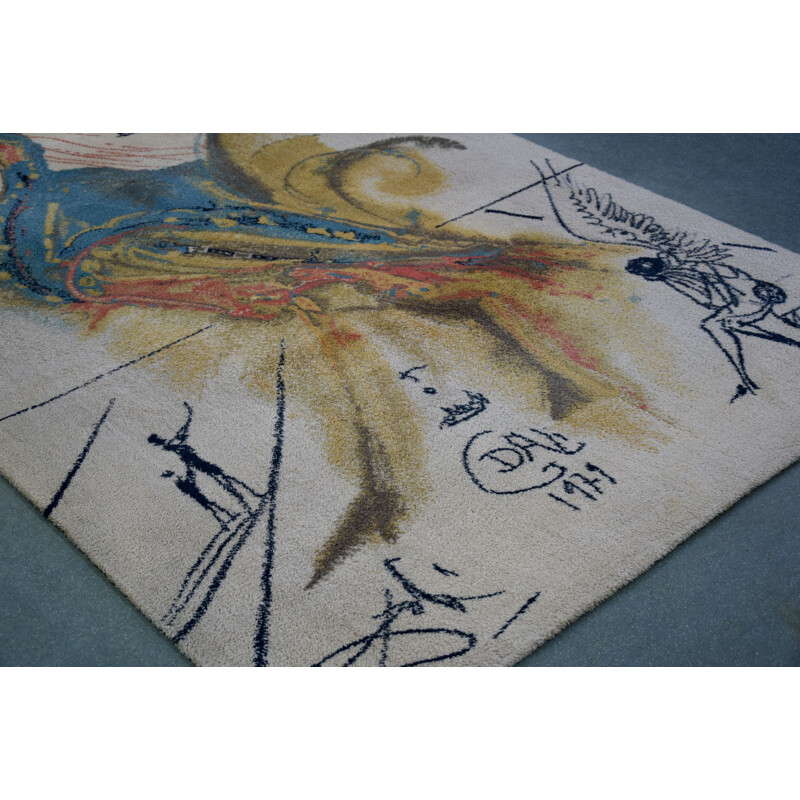 Vintage wollen tapijt "Le Grand Pavon" van Salvador Dalí, Denemarken 1979