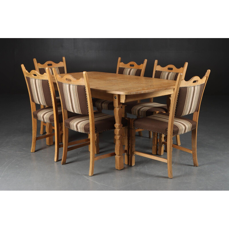 Danish vintage oakwood dining set