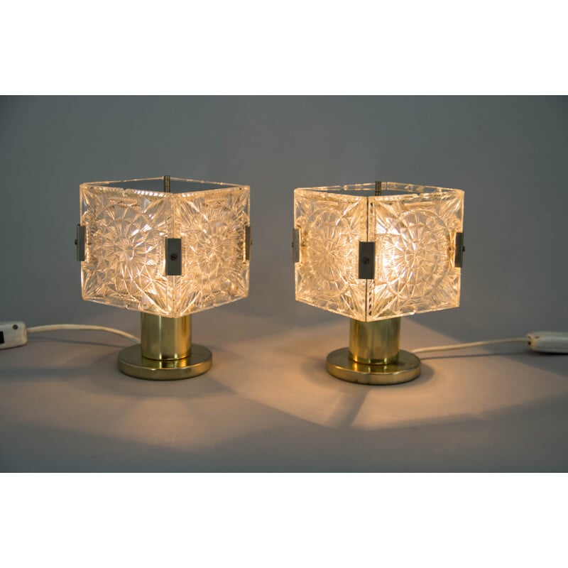 Pair of vintage table lamps by Kamenicky Senov, 1970