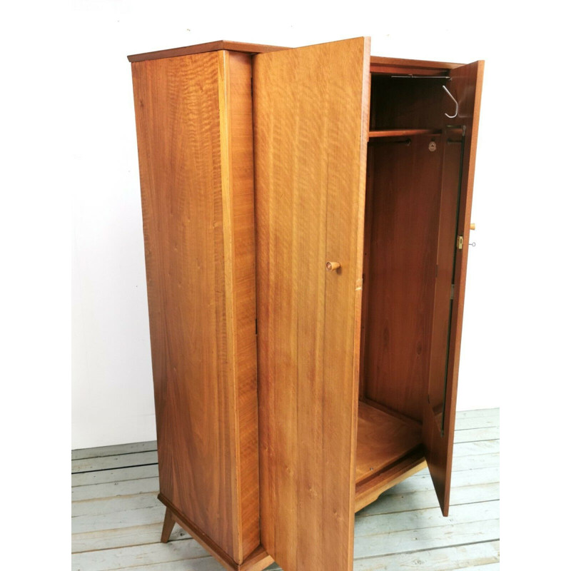 British mid century walnut cabinet by Alfred Cox for Maples, 1950s