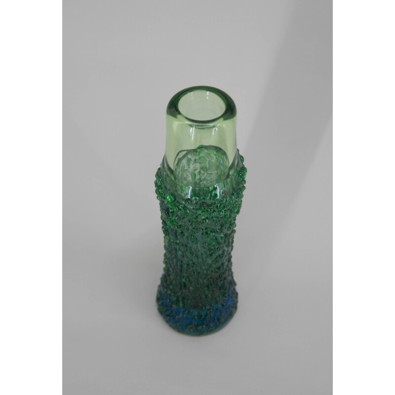 Vintage art glass vase by Miloslava Svobodova, Czechoslovakia 1960