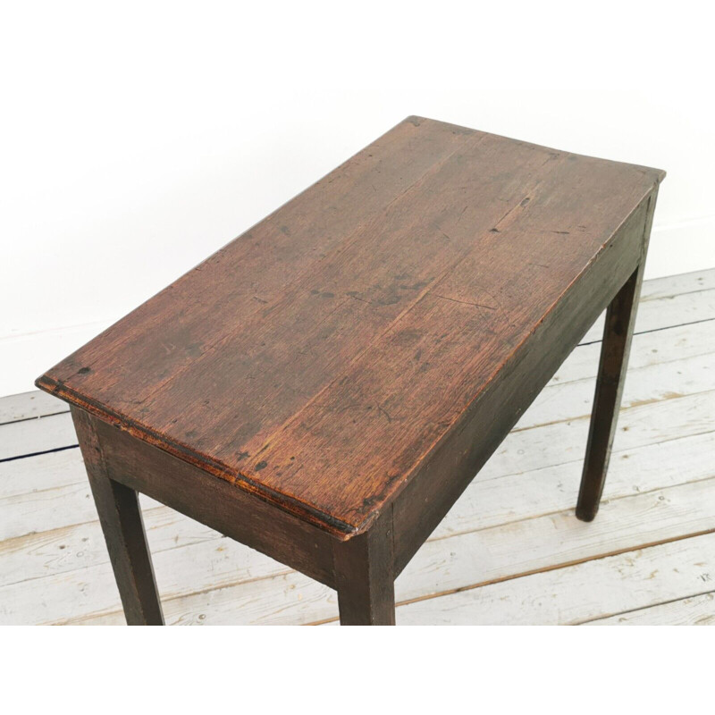 Table d'appoint vintage anglaise en bois de chêne