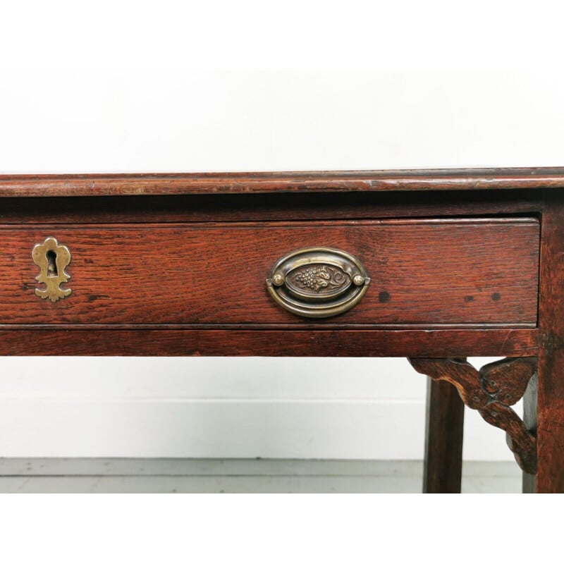 Table d'appoint vintage anglaise en bois de chêne
