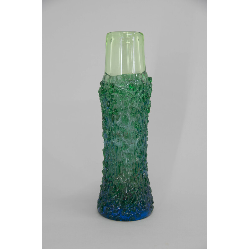 Vintage art glass vase de Miloslava Svobodova, Checoslováquia 1960