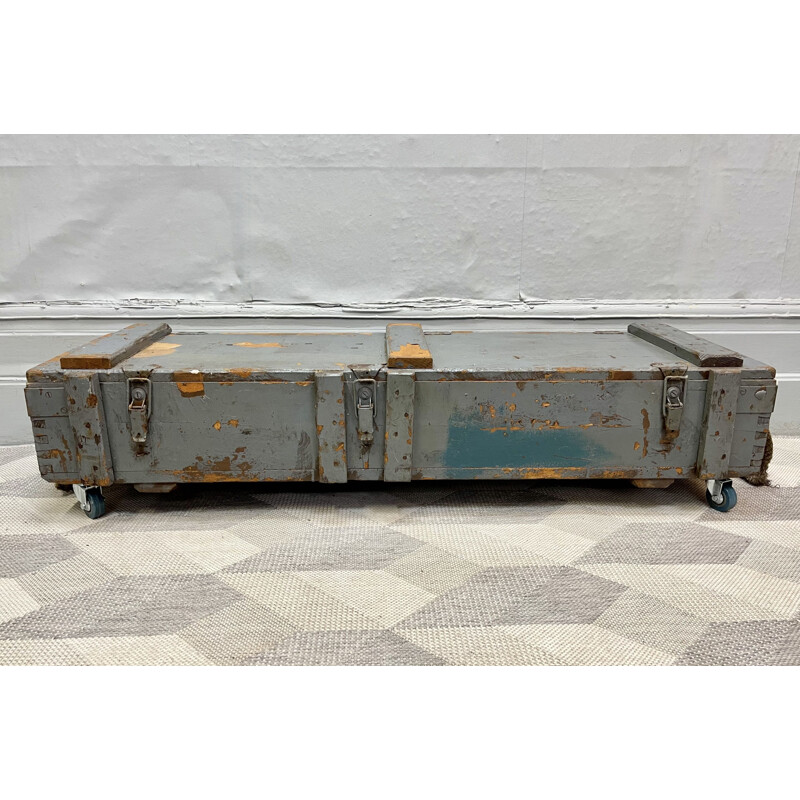 Vintage wooden military storage chest