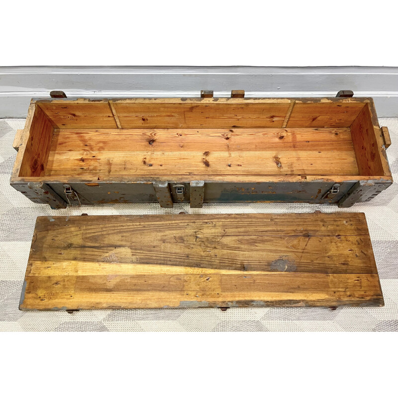 Vintage wooden military storage chest