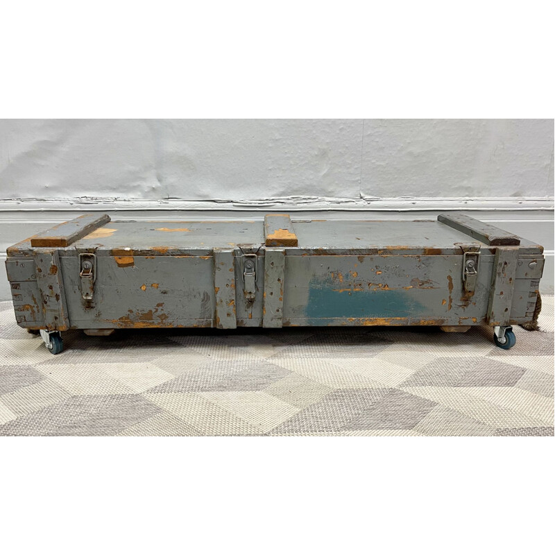 Vintage wooden military storage chest