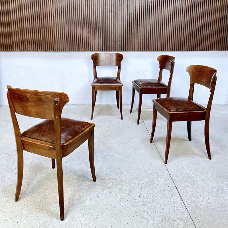 Set of 4 vintage German dining chairs by Richard Riemerschmid for Deutsche Werkstätten Hellerau, 1930s