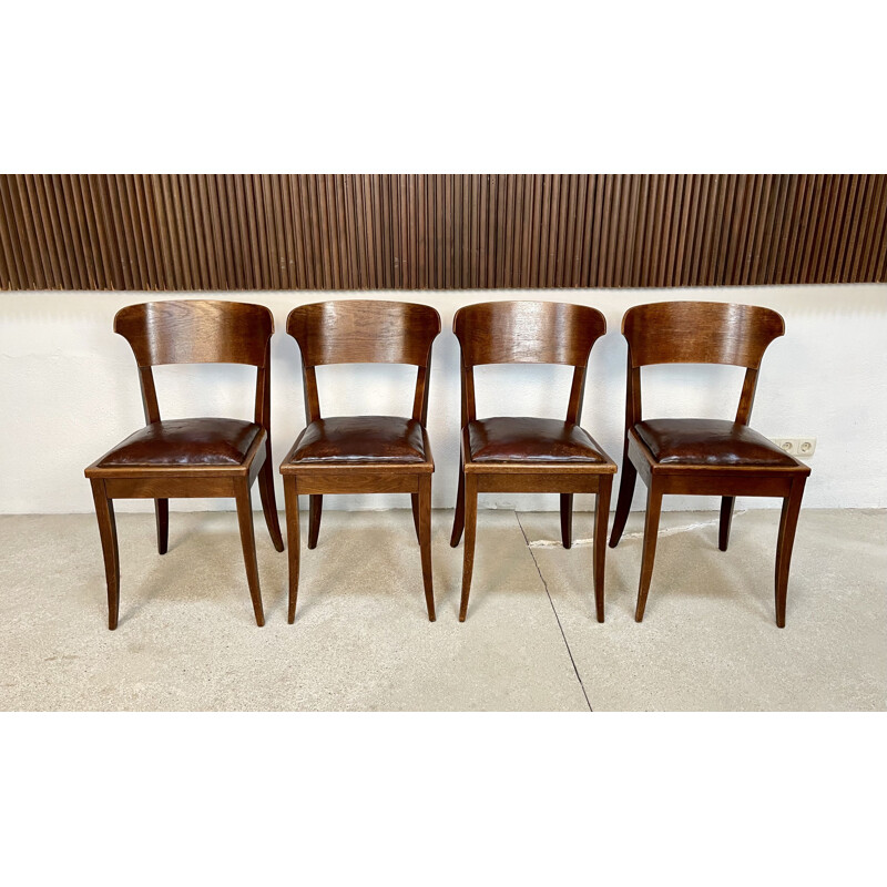 Set of 4 vintage German dining chairs by Richard Riemerschmid for Deutsche Werkstätten Hellerau, 1930s