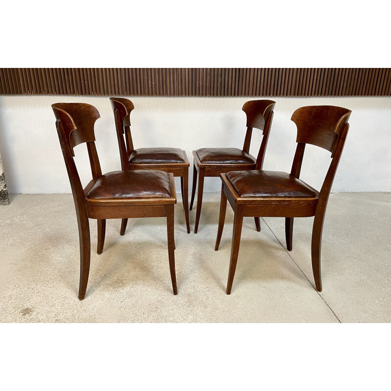 Set of 4 vintage German dining chairs by Richard Riemerschmid for Deutsche Werkstätten Hellerau, 1930s