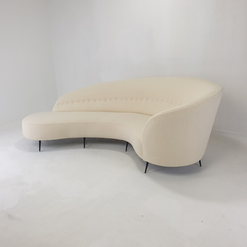 Vintage curved sofa by Federico Munari, Italy 1950s