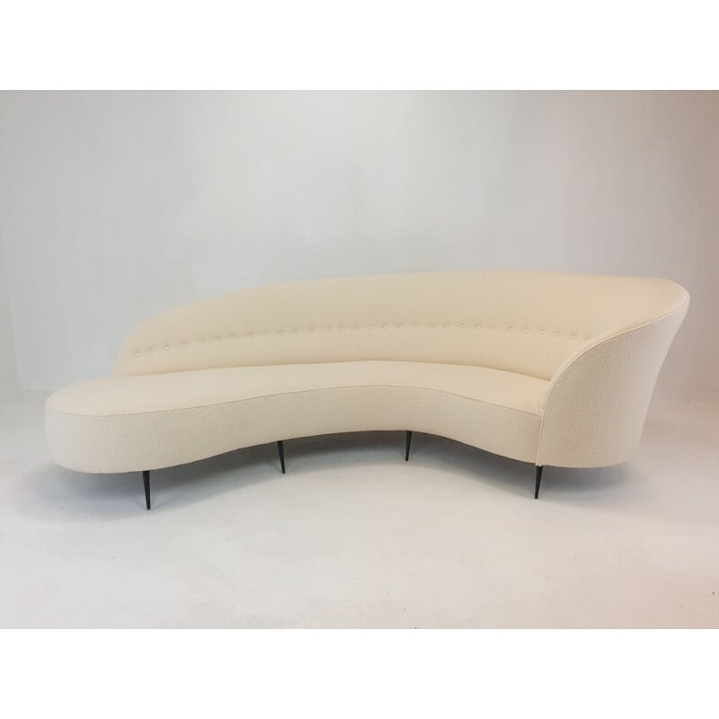 Vintage curved sofa by Federico Munari, Italy 1950s