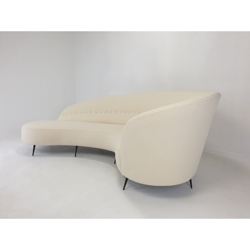 Vintage curved sofa by Federico Munari, Italy 1950s