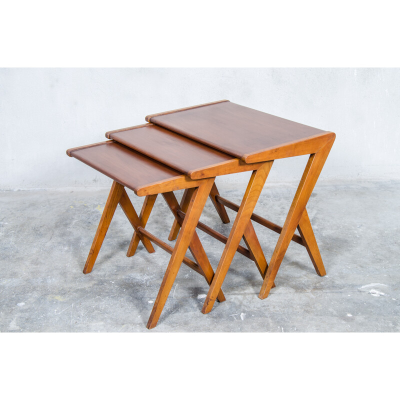 Set of 3 Danish nesting tables in teak - 1960s