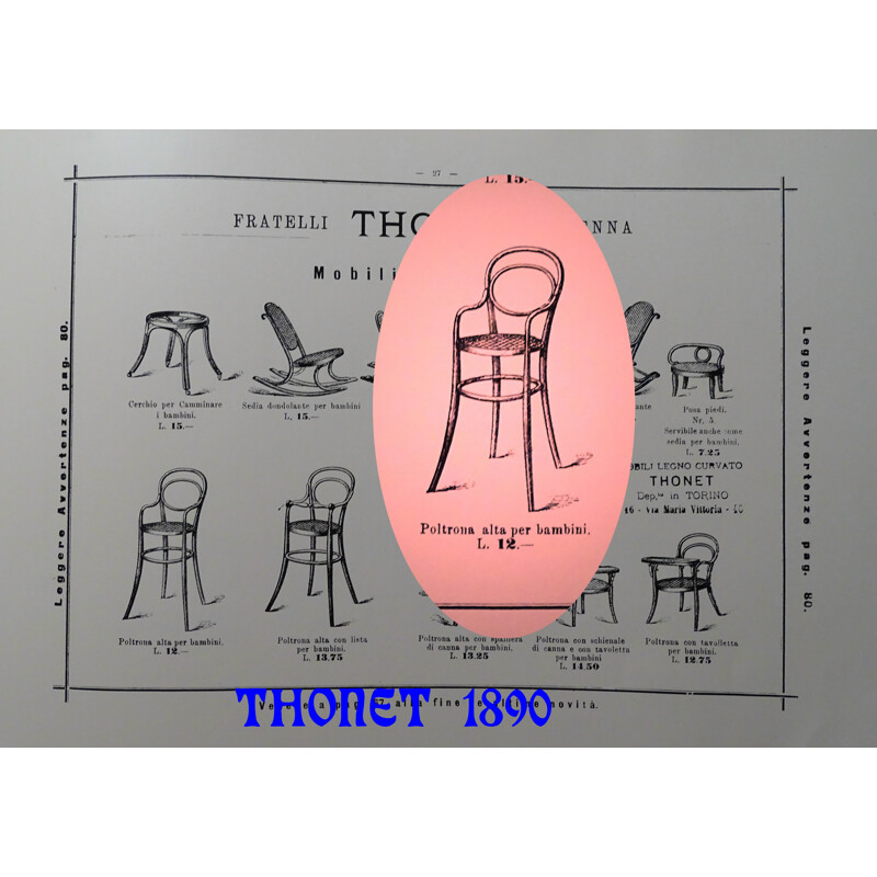 Vintage bentwood baby chair by Thonet, 1890