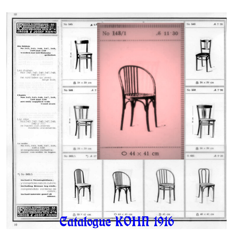 Pair of vintage Viennese Secession bistro chairs by Kohn, 1912