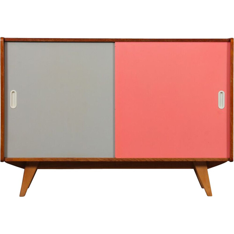 Vintage pink and white chest of drawers model U-452 by Jiri Jiroutek, 1960