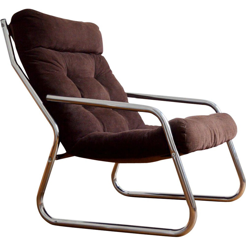 Vintage corduroy fauteuil, 1970