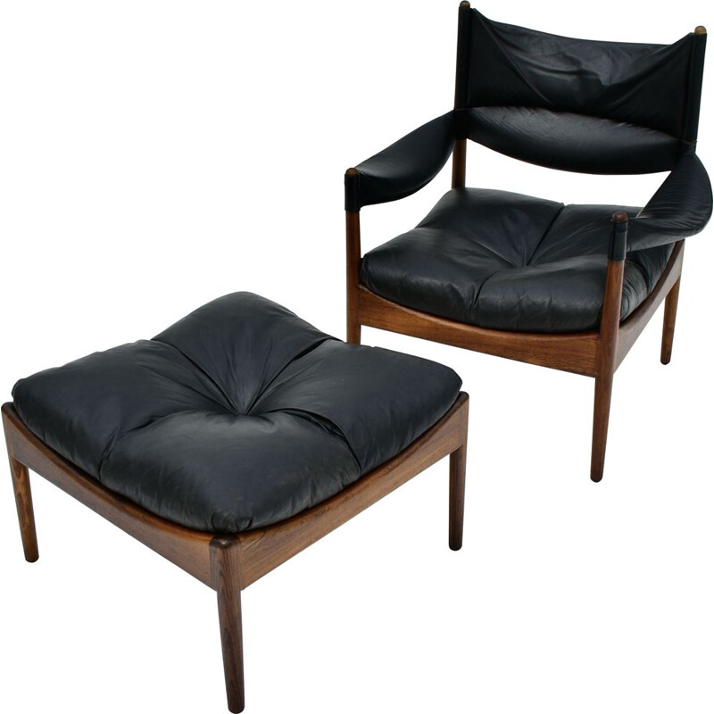 Vintage armchair and ottoman model Modus by Kristian Solmer Vedel for Søren Willadsen møbelfabrik