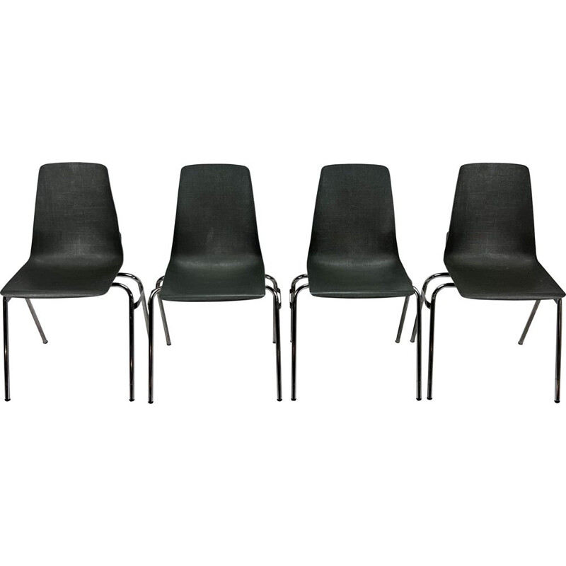 Set of 4 vintage Fantasia chairs, France 1960s