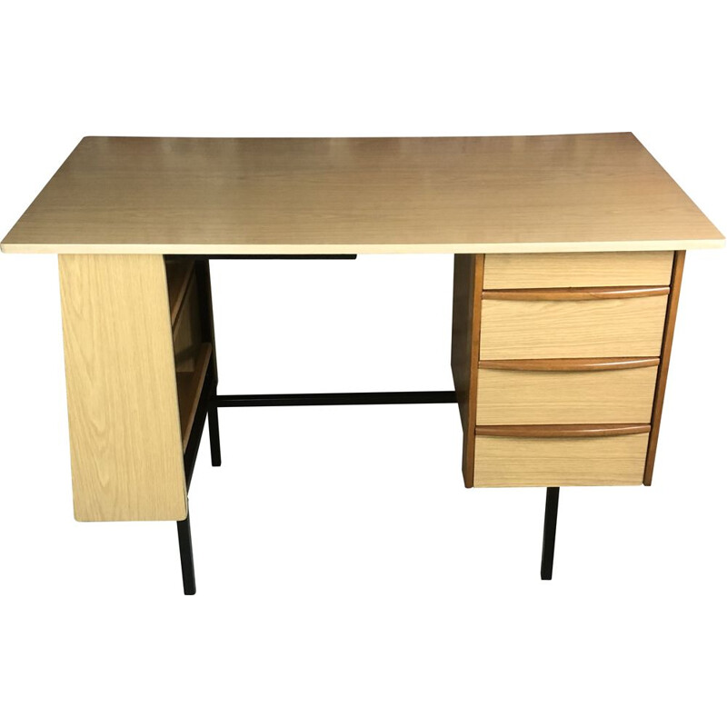 Vintage Brandt desk in formica and veneer, 1960