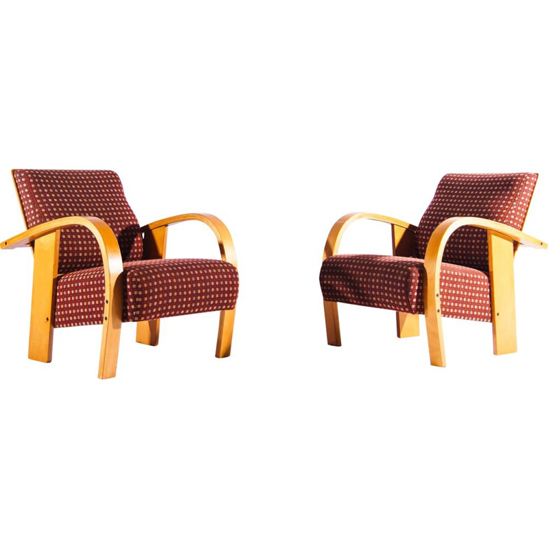 Ein Paar Vintage-Sessel aus Bugholz, Niederlande 1970