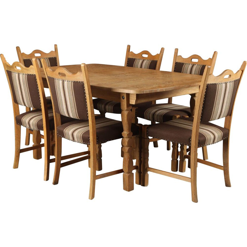 Danish vintage oakwood dining set