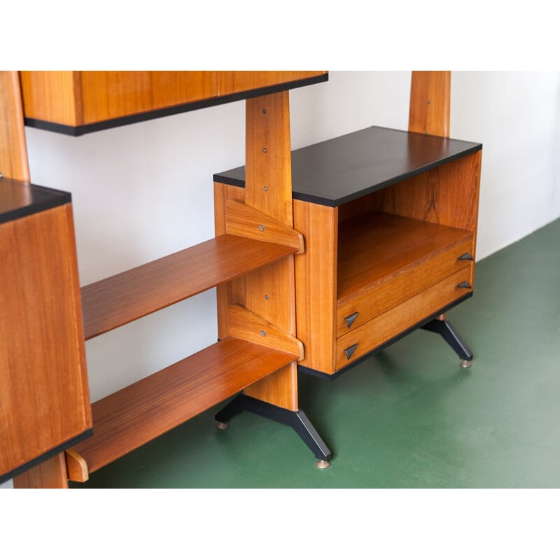 Italian modular teak wall unit - 1950s